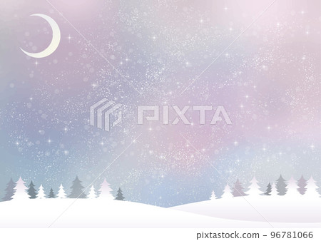 冬天水彩風景顏色 96781066