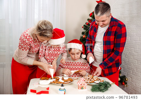 Children chef concept. Kids baking Christmas cookies. Santa helper. Children chef concept. Kids baking Christmas cookies. Santa helper. 96781493