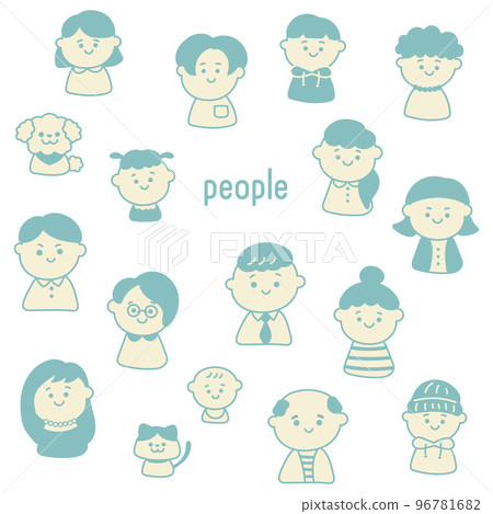 簡單可愛的人物圖標插畫素材集 簡單可愛的人物圖標插畫素材集 96781682