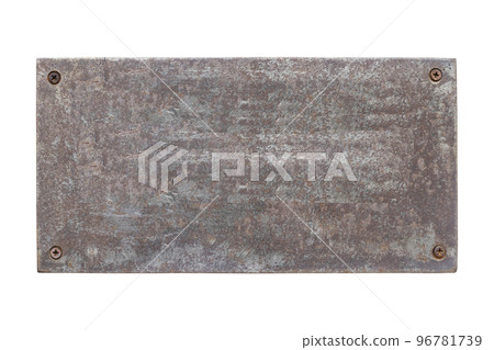 Simple steel plate, metal plate isolated on white background Simple steel plate, metal plate isolated on white background 96781739