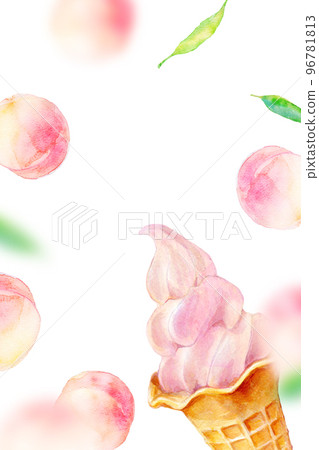 Peach soft cream watercolor illustration peach Peach soft cream watercolor illustration peach 96781813