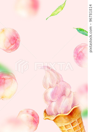 Peach soft cream watercolor illustration peach 96781814