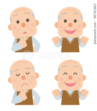 Expression of trouble and solution Elderly man Expression of trouble and solution Elderly man 96781863
