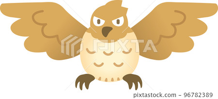 Sanpaku-eyed pop hawk 插圖展翅飛翔無線複製 96782389