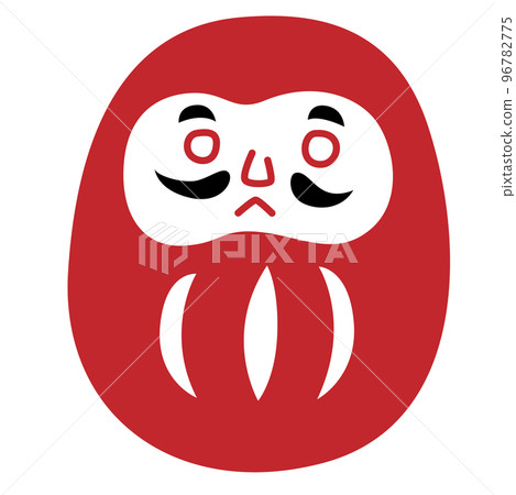 A simple illustration of Daruma, a Japanese lucky charm 96782775