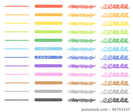 Watercolor texture 4 types of line set 96783347