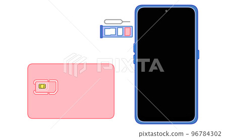 Multi SIM card, SIM pin, triple slot with one nano SIM inserted, smartphone 96784302