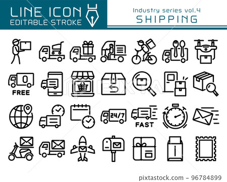 Line icon 行業系列 vol.4 交付和郵件 Line icon 行業系列 vol.4 交付和郵件 96784899