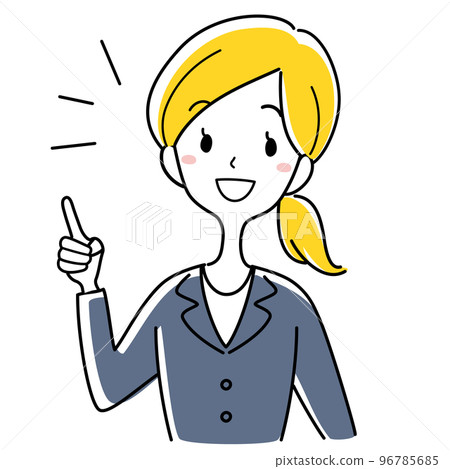 一個女人帶著鼓舞人心的西裝 96785685