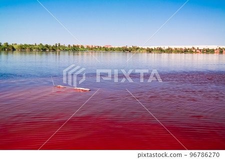 Panoramic view to Katam aka Baramar lake group of Ounianga kebir lakes at the Ennedi, Chad 96786270