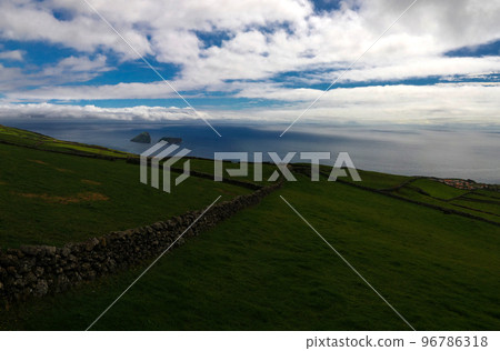 Sea view to Cabras islet, Terceira island, Azores, Portugal 96786318