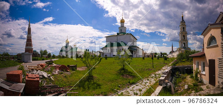 View to The Cathedral Of The Epiphany, Kolomna Seminary and Church of the Presentation of the Blessed Virgin in the Temple in Epiphany Staro-Golutvin cloister, Kolomna, Moscow region, Russia 96786324