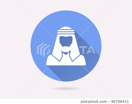 Arab man icon with long shadow for graphic and web design. Arab man icon with long shadow for graphic and web design. 96786431