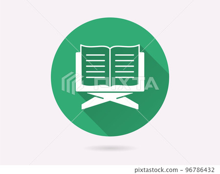 Holy Quran icon with long shadow for graphic and web design. Holy Quran icon with long shadow for graphic and web design. 96786432