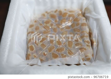 The contents of the natto pack, just opened. sticky The contents of the natto pack, just opened. sticky 96786719