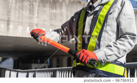 Image of construction industry, security guards, guard man Image of construction industry, security guards, guard man 96786913
