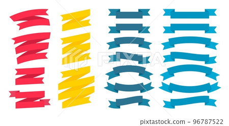 Ribbons set. Promotion flags collection. Modern simple ribbons clip art. Vector flat labels Ribbons set. Promotion flags collection. Modern simple ribbons clip art. Vector flat labels 96787522