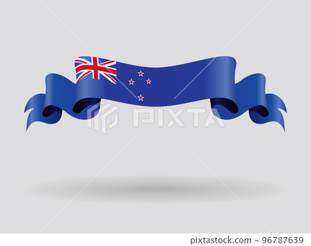 New Zealand flag wavy abstract background. Vector illustration. 96787639