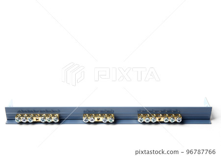 Power supply terminal block isolated on white background with copy-space Power supply terminal block isolated on white background with copy-space 96787766