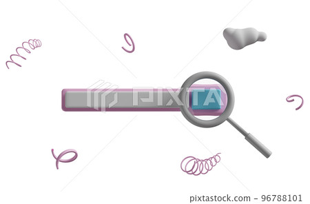 grey magnifying glass with blank search bar,cloud isolated. minimal web search engine or web browsing concept,3d illustration or 3d render grey magnifying glass with blank search bar,cloud isolated. minimal web search engine or web browsing concept,3d illustration or 3d render 96788101