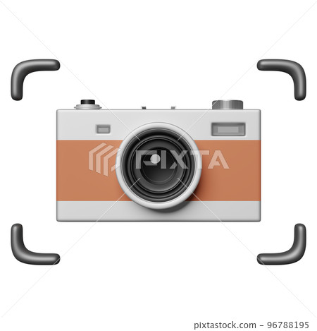 silver color camera isolated. 3d illustration or 3d render 96788195