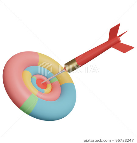 Target with red darts or arrow isolated. 3d illustration or 3d render 96788247