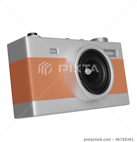 silver color camera isolated. 3d illustration or 3d render silver color camera isolated. 3d illustration or 3d render 96788361