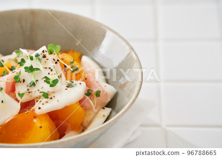 Marinated Turnip, Persimmon and Prosciutto Ham 96788665
