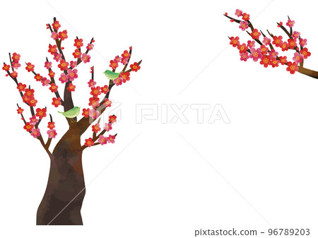 水彩風格的梅花和烏龜素相框3 水彩風格的梅花和烏龜素相框3 96789203