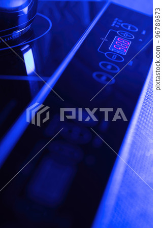 Switch button on off with symbol on dark background Switch button on off with symbol on dark background 96789873