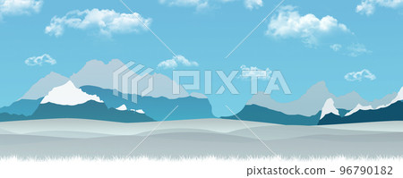 winter mountains landscape view winter mountains landscape view 96790182