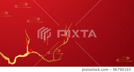 Chinese style red decorative background design luxury vector illustration 96790183