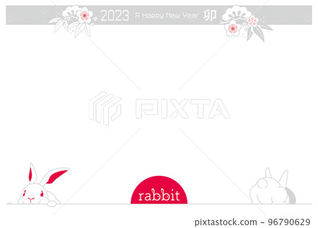2023生肖兔明信片設計13A 2023生肖兔明信片設計13A 96790629