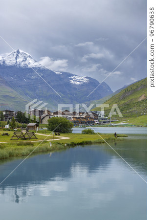 Spring and summer landscape, Tignes, Vanoise national park, France 96790638