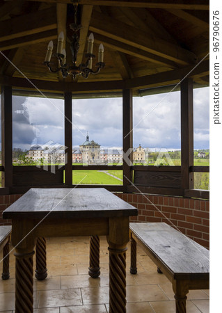 Small vineyard and Kuks hospic, Eastern Bohemia, Czech Republic 96790676