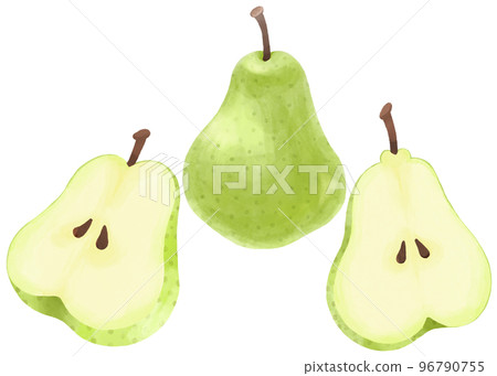 Pear illustration set expressed in watercolor Pear illustration set expressed in watercolor 96790755