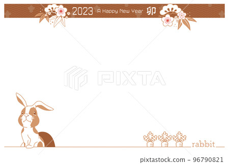 2023 zodiac rabbit postcard design 15D 2023 zodiac rabbit postcard design 15D 96790821