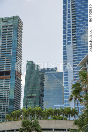 Luxury condominium buildings facade at Miami, Florida 96790989