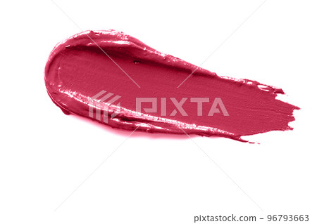 Magenta smudged lipstick isolated on white background. 96793663