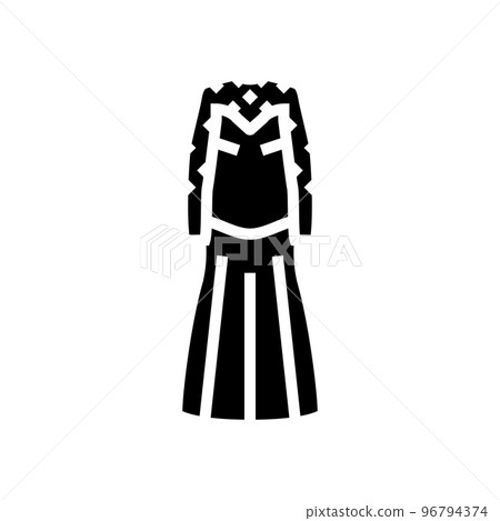 high neck wedding dress glyph icon vector illustration 96794374