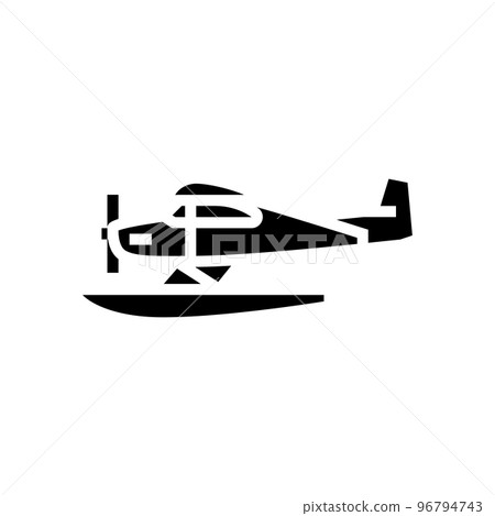 floatplane airplane aircraft glyph icon vector illustration 96794743