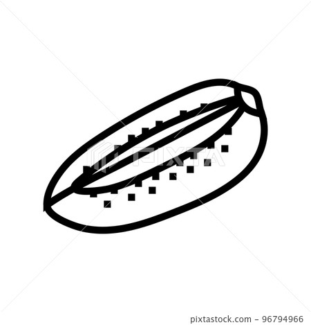 cut green kiwi line icon vector illustration 96794966