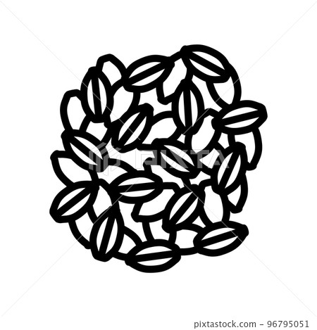 barley grain pile unpeeled line icon vector illustration 96795051