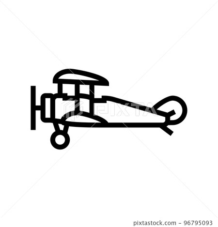 biplane airplane aircraft line icon vector illustration biplane airplane aircraft line icon vector illustration 96795093