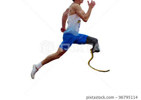 male runner paraathlete run sprint race male runner paraathlete run sprint race 96795114