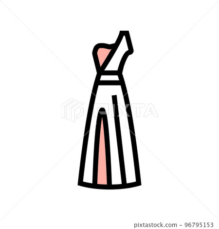 asymmetric wedding dress color icon vector illustration 96795153