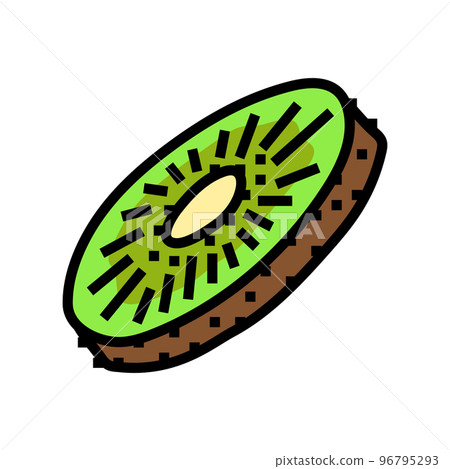 slice kiwi color icon vector illustration 96795293