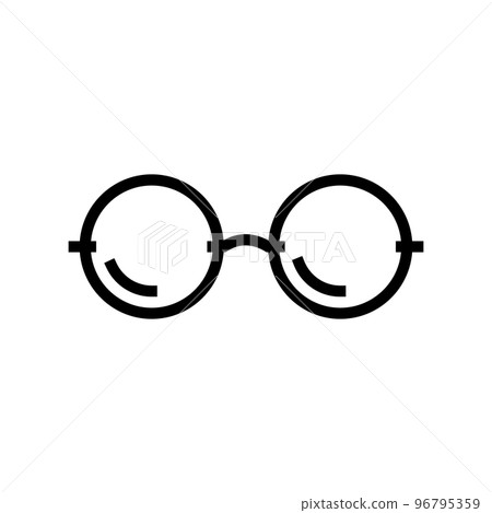 round glasses optical color icon vector illustration 96795359