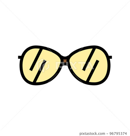 vintage glasses frame color icon vector illustration 96795374
