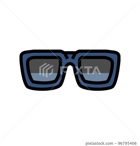 rap glasses frame color icon vector illustration 96795406
